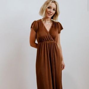 Baltic Born Bronze Pleated Maxi Dress